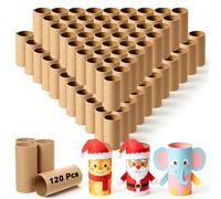 120 Toilet Paper Rolls for Crafts 1.5x3.3 Inch Round Brown Cardboard Tubes