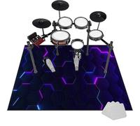120 x 100 cm Drum Rug Drum Mat Soundproof Mat, Drum Carpet, Tightly Woven Fabric Drum Set Carpet with Non-Slip Grip Bottom for Electronic Jazz Drum Kit Bass Drum Snare and other Musical Instrument