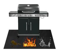 120 x 100 cm Fire Pit Mat,Double-Sided Black Fireproof & Heat Proof Mat,Heat Resistant Fireproof Grill Pad for Fire Pit,Silicone Heat Protection Mat for BBQ Grill,Heaters and Stove Indoor Outdoor