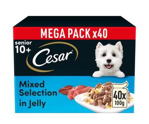120 x 100g Cesar Sauce Selection Adult Wet Dog Food Pouches Mixed in Jelly