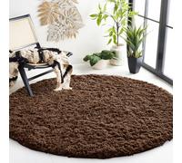 (120 x 120 cm (4 x 4 ft)_Round Rug, Brown) Extra Large Rug Soft Shaggy Living Room Carpet Mat