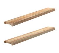 vidaXL Oak Window Sills - Solid Wood, Untreated, Natural Look, Durable, 120x15x2 cm, Pair for Home or Office
