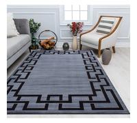 (120 X 170 cm, Grey Black) Luxury Soft Rugs Large Runner Rug Non Slip Door Mats