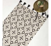 (120 x 170 cm) Reva Black & White Cotton Geometric Rug