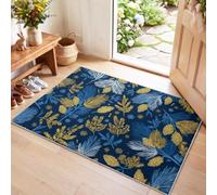 120 x 180 cm Rustic Natural Rug for Bedroom Living Room, Botanical Leaf Carpet Washable Soft Low Pile Non-Slip Stain Resistant, Area Rug for Entryway Office Kids