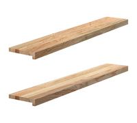 vidaXL - Solid Oak Wood Window Sills/Window Ledges - 2 pcs - Natural Untreated - 120x20x2 cm - Decorative Display for Indoors & Outdoors
