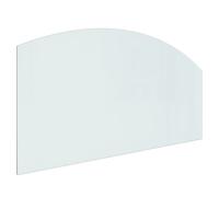 vidaXL Tempered Glass Fireplace Plate - Transparent Bevel Polished Edge Hearth Floor Protector - 120x60cm, 250kg Capacity