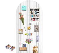 120 x 60 cm large cork board, large pin board, round edges cork wall made of felt, 0.9 cm thick, foldable photo board with self-adhesive tape, felt self-adhesive vision board, push pins felt, white