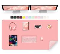 120 x 60 CM PU Leather Desk Mat - Non-Slip Large Desk Pad Mat, Large Mouse Pad, Computer Mat for Keyboard Mouse, Waterproof Desk Writing Mat, Desk Blotter Mat for Work (Melon Pink)