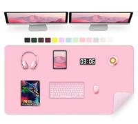 120 x 60 CM PU Leather Desk Mat - Non-Slip Large Desk Pad Mat, Large Mouse Pad, Computer Mat for Keyboard Mouse, Waterproof Desk Writing Mat, Desk Blotter Mat for Work (Fairy Tale Pink)