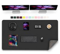 120 x 60 CM PU Leather Desk Mat - Non-Slip Large Desk Pad Mat, Large Mouse Pad, Computer Mat for Keyboard Mouse, Waterproof Desk Writing Mat, Desk Blotter Mat for Work (Black)