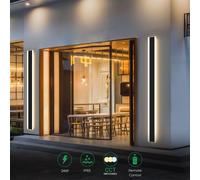120 x 8 cms size Outdoor Acrylic Black Wall Lights 28W Waterproof IP65 CCT Dimmable ENER-J Black One Size