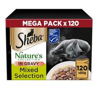 120 x 85g Sheba Natures Collection Adult Wet Cat Food Pouches Mixed in Gravy