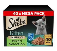 120 x 85g Sheba Sauce Collection Kitten Cat Food Pouches Mixed Selection in Gravy