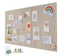 120 x 90 cm large pin board, large cork board, decorative cork wall made of felt, 0.9 cm thick, foldable photo board with self-adhesive tape, felt self-adhesive vision board, push pins felt, dark