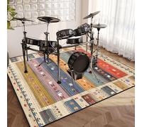 120 x 90 cm Professional Drum Carpet Drum Rug, Tightly Woven Fabric Drum Set Carpet, Non-Slip Drum Mat Rug, Soundproof Blanket for Electronic Drum Kits Bass Drum Snare and Other Musical Instrument