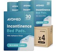 120 x AYDMED Incontinence Bed Pads 90 x 60cm | Adhesive Strips | Large Disposable Incontinence Pads | Maximum Absorbency Incontinence Bed Sheets For Adults, Children & Babies | 1,200ML Capacity