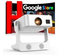 [1200 ANSI/Google Store/Voice Control] 4K Outdoor Smart Projector with WiFi6 and Bluetooth, 10,000+ Apps, Portable Proyector, Sovboi 1080P Audio Phone Movie Home [180° Stand & 300 ''Display]