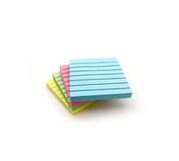 1200 Lined Pastel Colours Removable Sticky Notes 76x76mm 12 Pads of 100 Sheets - Blue, Pink, Green, Yellow