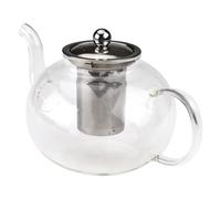 1200 ML/40.5 OZ Large Glass Teapot with Infuser Borosilicate Glass, Handmade Round Tea Pot Infusers for Loose Tea, Stovetop Heat-Resistant Teapot with Strainer with Scale Line for Gas Hob