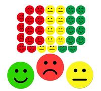 1200 Pack Happy Sad Face Labels, Emotion Autism Feelings - Happy, Sad, Smiley Stickers - Red, Yellow, Green (2.5cm)