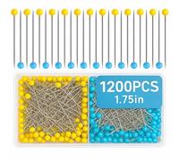 1200 PCS 1.75 Inch Glass Head Straight Sewing Pins for Quilting