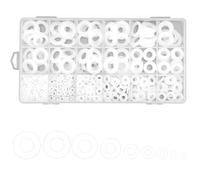 1200 Pcs Assorted Nylon Spacers Set, White Flat Nylon Washers, Round Tap Washers for Plumbing, Screws & Bolts, M2 to M12, Ideal for Household, Industrial Use