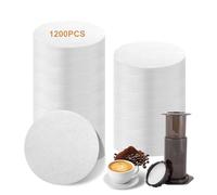 1200 PCS Coffee Filter Papers for AeroPress Original/Go/Clear & Bialetti Moka Pot, 64mm / 2.5" Disposable White Round Filter Paper, Replacement Paper Filters Microfilters Authentic Taste