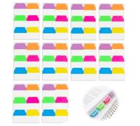 1200 PCS Page Markers Tabs, 6 Colours Semi White PET Sticky Index Tabs, Writable Book Tabs, Sticky Tabs Page Markers for Books, Notes, Files, Planners, Office, School and Study