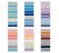 1200 pcs Pastel Sticky Labels on Ruler - Film Index Tabs, Self-Adhesive Page Markers and Book Tabs - Back to School and Office Supplies - 0.5 * 1.6 in - Set of 6 Assorted Colours