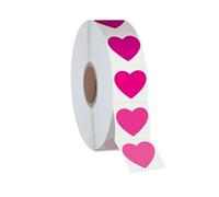 1200 PCS Pink Heart-Shaped Stickers, 10 Gradient Pink Designs Self-Adhesive Labels with Perforation Line in Roll, Use for Valentine's Day, Award Charts, Teachers & Classrooms, Bookmarks(3/4" Each)