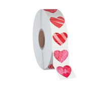 1200 PCS Red Heart-Shaped Sticker, 12 Designs Self-Adhesive Labels with Perforation Line in Roll for Valentine's Day, Blood Drives, Teachers & Classrooms, Award Charts, Bookmarks (3/4" Each)