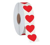 1200 PCS Red Heart Shaped Sticker Labels with Perforation Line in Roll, Use for Valentine's Day, Award Charts, Offices, Teachers & Classrooms, Bookmarks (1" in Diameter)