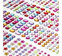 1200+ PCS Rhinestone Stickers,Self Adhesive Gem Sticker Bling Jewels for DIY Craft Nail Body Makeup Festival, 14 Sheets Jewels Stickers for Card Making Decorations