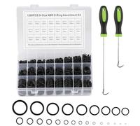 1200 Pcs Rubber O Ring Assortment Kit, O Rings Rubber Assorted Seal Kit, O Ring Set, Tap O-rings Gaskets Washers for Plumbing Air Gas Sealing Repair
