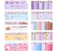 1200 Pcs Self-Stick Index Tabs Sticky Note Tabs Cartoon Page Flags Cute Animals Bookmarks Mini Sticky Note Paper Page Markers Stickers for Students Books File