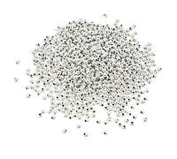 1200 Pcs Silver Plated Smooth Round Metal Beads - Spacer, Crimp, Clamp End Stopper Beads 4 mm for Jewelry Making