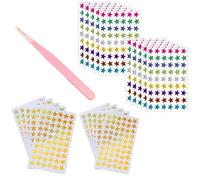 1200 Pcs Star Stickers - Assorted 7 Colours, 1.3 cm Metallic Foil Gold Star, Perfect for Reward Charts, Kids' Crafts, Vibrant and Fun Design