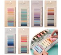 1200 Pcs Waterproof Writable Page Sticky Notes with Ruler, 60 Colors Sticky Note Marker, Repositionable File Flags Colored Page Markers Labels for Reading Notes, Notebook, Books, Classify Files
