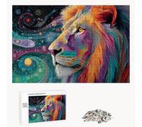 1200 Piece Jigsaw Puzzle for Adults, Abstract & Lion Premium Wooden Puzzles with Poster, Classic Cut, Interlocking Pieces for Home Decor & Mindfulness 30 x 20 in - Aged 14+ Only (Not a Toy) P3#86