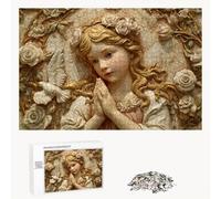 1200 Piece Jigsaw Puzzle for Adults, Angel & Flower Premium Wooden Puzzles with Poster, Classic Cut, Interlocking Pieces for Home Decor & Mindfulness 30 x 20 in - Aged 14+ Only (Not a Toy) P3#295
