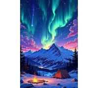 1200 Piece Jigsaw Puzzles for Adults Aurora Bonfire Scenery Challenging Puzzle Educational Games Puzzle for Adults 1200 Pieces Family Game Great Gift Idea, 29.5 x 19.7 inch