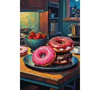 1200 Piece Jigsaw Puzzles for Adults, Educational Games, Difficult, Logic Puzzles, Strawberry Donut Puzzles for Adults, Puzzle 1200 Pieces