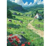 1200 Piece Jigsaw Puzzles for Adults, Impossible Hard Difficult Challenging jigsaw puzzle 1200 pieces adult Puzzles Classic Educational Games 75x50cm,Farm Hills Lush