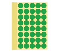 1200 Pieces Coloured Dot Stickers Green, 25 mm Sticky Round Color Coding Labels, 1" inch Self Adhesive Circle Price Stickers Dot Labels for Office, School, Calendar, Organizing