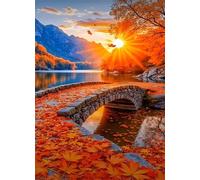 1200 Pieces Jigsaw Puzzles For Adults Educational Game Challenge Toy Gifts 1200 piece puzzles for adults Family Activity Game Puzzle Autumn River Bridge