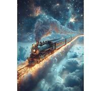 1200 Pieces Jigsaw Puzzles for Adults,Family Challenging Puzzle Game,Fun Intellectual Art puzzles for Decompression and Home Decor Dream Starry Sky Train(29.5x19.7 inch)