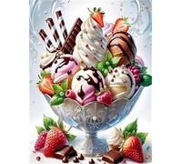 1200 Pieces Jigsaw Puzzles for Adults,Family Challenging Puzzle Game,Fun Intellectual Art puzzles for Decompression and Home Decor Strawberry Ice Cream(29.5x19.7 inch)