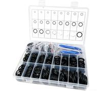 1200 Pieces Nitrile O-Ring Seal Kit with 24 Sizes and Puller Hook for Car, Faucet and Hose Repair, Black in Box