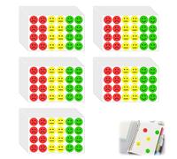 1200 Pieces Reward Chart for Kids, 2.5 cm Smiley Reward from Self-Adhesive Day Stickers, Self Adhesive Stickers, Sad Smiley Stickers (Red, Yellow, Green)